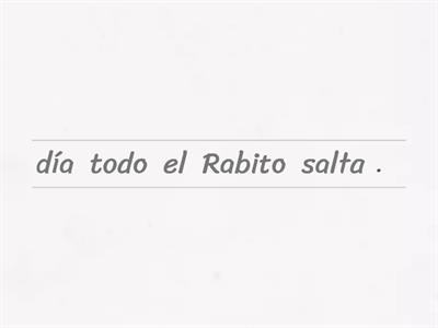 Ordena palabras para formar oraciones - La invitación de la señora Araña.