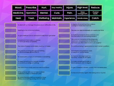 Wellbeing: vocabulary