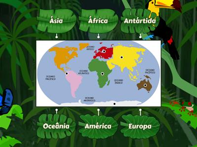 Planisfério - Localizar continentes