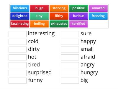 Strong adjectives. From English file Intermediate