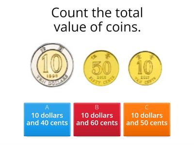 Total value of coins