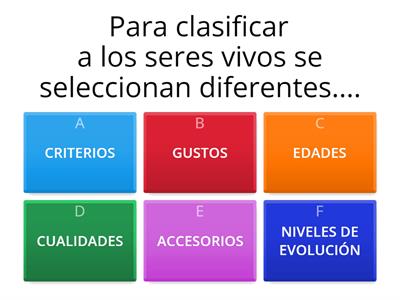 Calsificación de Seres Vivos