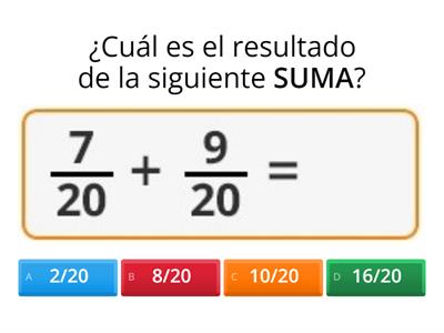 Sumas y restas de fracciones