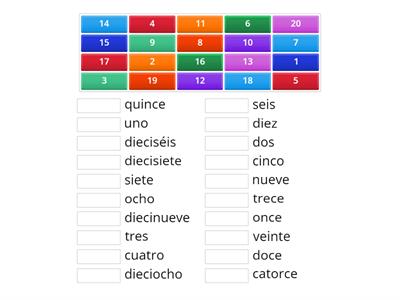 Los números 0-20