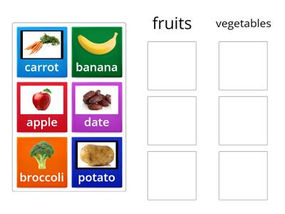 sort fruits and vegetables