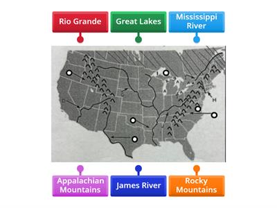 VA Grade 2: U.S. Map of Rivers, Lakes, Mountains
