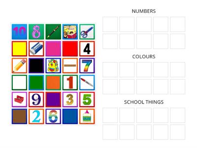  NUMBERS, COLOURS, SCHOOL THINGS