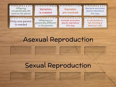 Asexual & Sexual Reproduction Match Up