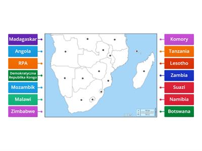 Mapa polityczna Afryki Południowej