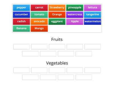 vegetables and fruits