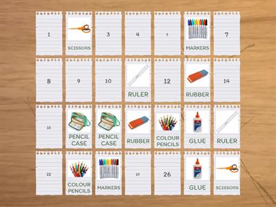 SCHOOL OBJECTS - MEMORY GAME