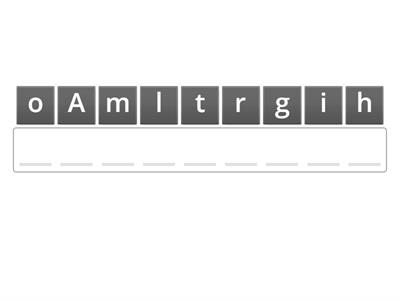 Anagram. Interactive activity on Wordwall