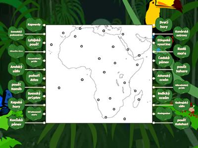 Afrika slepá mapa - povrch