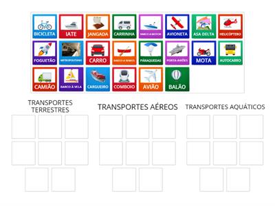 TRANSPORTES (terrestres, aéreos, aquáticos)