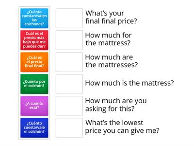 Preguntando por precios - Asking for Prices 
