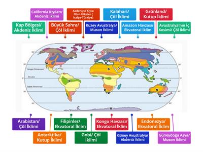Dünyadaki İklim Tipleri/ Harita Etkinliği