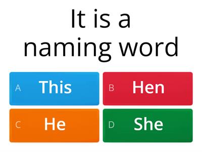 Cl-1 English 1 Naming Words Quiz 