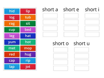  short vowel sort