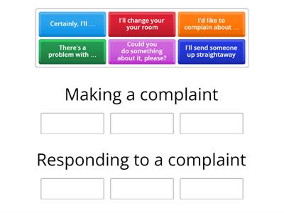 Phrases for making and responding to a complaint
