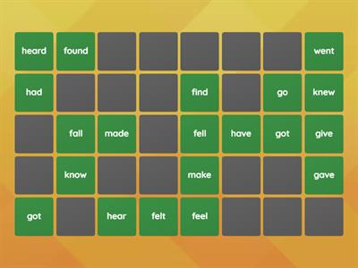 Irregular Verbs Present and Past Simple Match