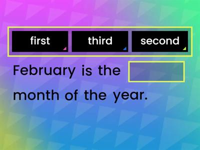 "Months of the year and Ordinal numbers"