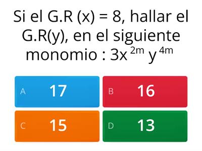 Grado de Monomio - 2°