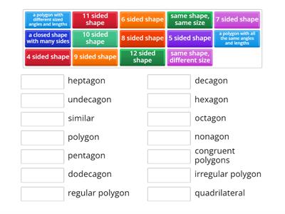 Geometry terms: polygons