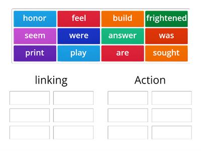 linking/action verbs