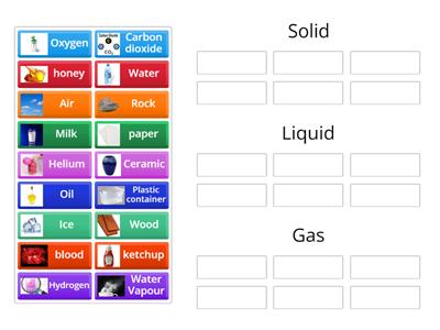 Solid, liquid or gas? Year 5