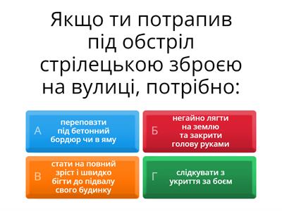 Дії під час обстрілів та бомбардувань