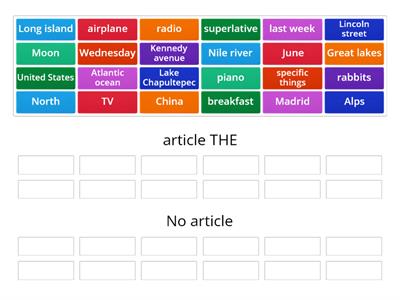 Article the / no article