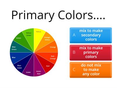 Primary and Secondary Colors