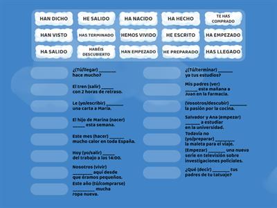 Pretérito perfecto compuesto de indicativo