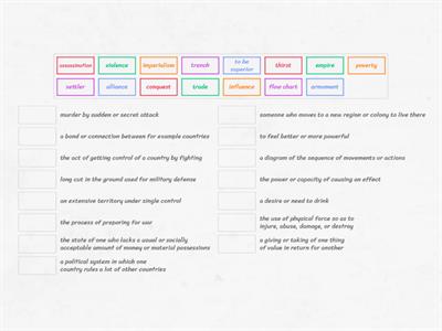 Vocabulary repetition: Match the words with their definitions.