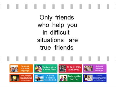 Friendship idioms