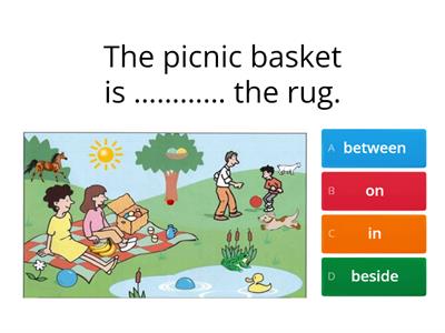 Picnic - prepositions of place