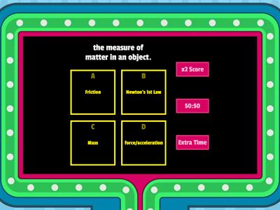  Newton`s Laws Vocabulary Review Game