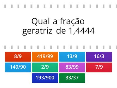 Fração geratriz 8 ano - Recursos de ensino