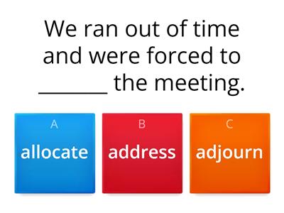 Meetings vocab quiz