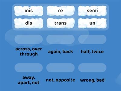 prefix and meaning x 6 pairs