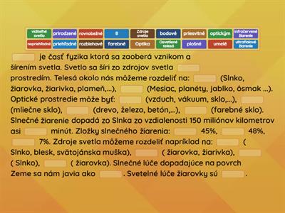 FYZIKA 8 - Slnečné žiarenie, svetlo a teplo 