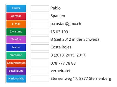 Lebenslauf Personalien