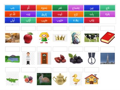 Arabic vocabulary - std 1