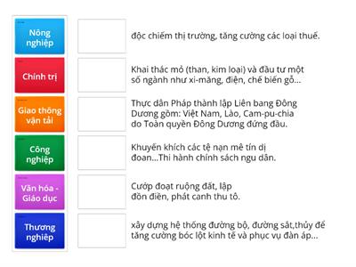 8B.CHÍNH SÁCH KHAI THÁC THUỘC ĐỊA LẦN THỨ NHẤT CỦA THỰC DÂN PHÁP