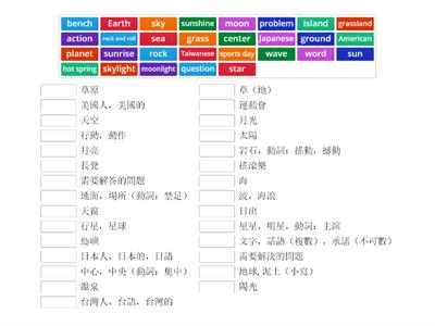 國中英文第四冊 4到6課單字 名詞篇