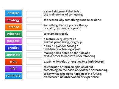 Reader's Workshop Vocabulary