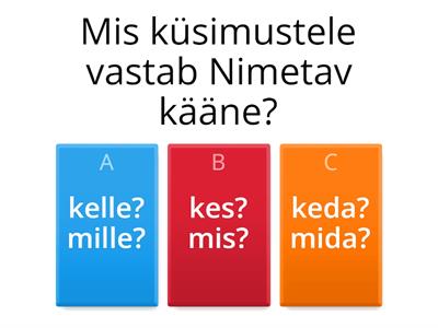 Harjutamine: test "Eesti keele põhikäänded" 