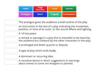 Shakespeare key terms Y10