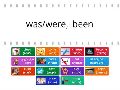 Way to go, Irregular Verbs, a - c , V1+V2+V3 +Hebrew 