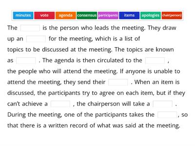 Meeting vocabulary